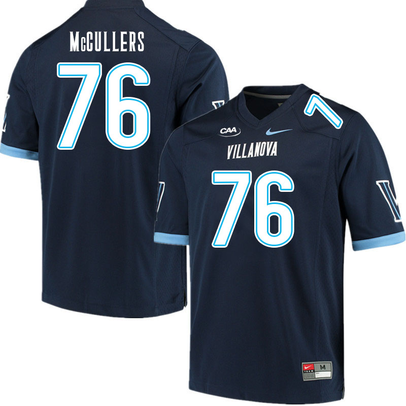 Men #76 Chris McCullers Villanova Wildcats College Football Jerseys Stitched Sale-Navy - Click Image to Close